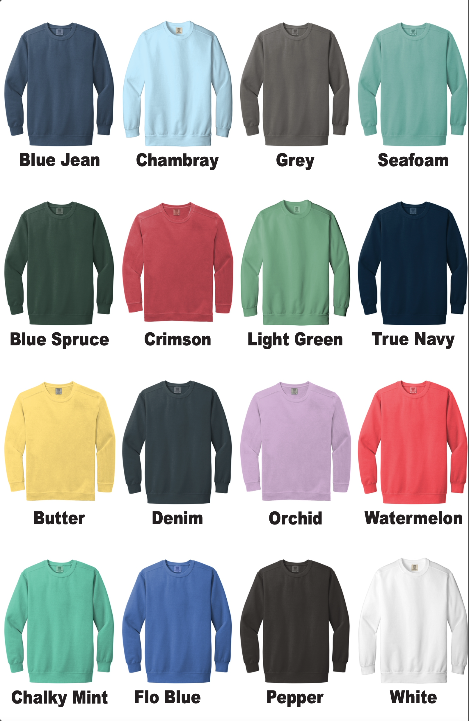 Comfort Colors Sweatshirt (Glitter Embroidery)