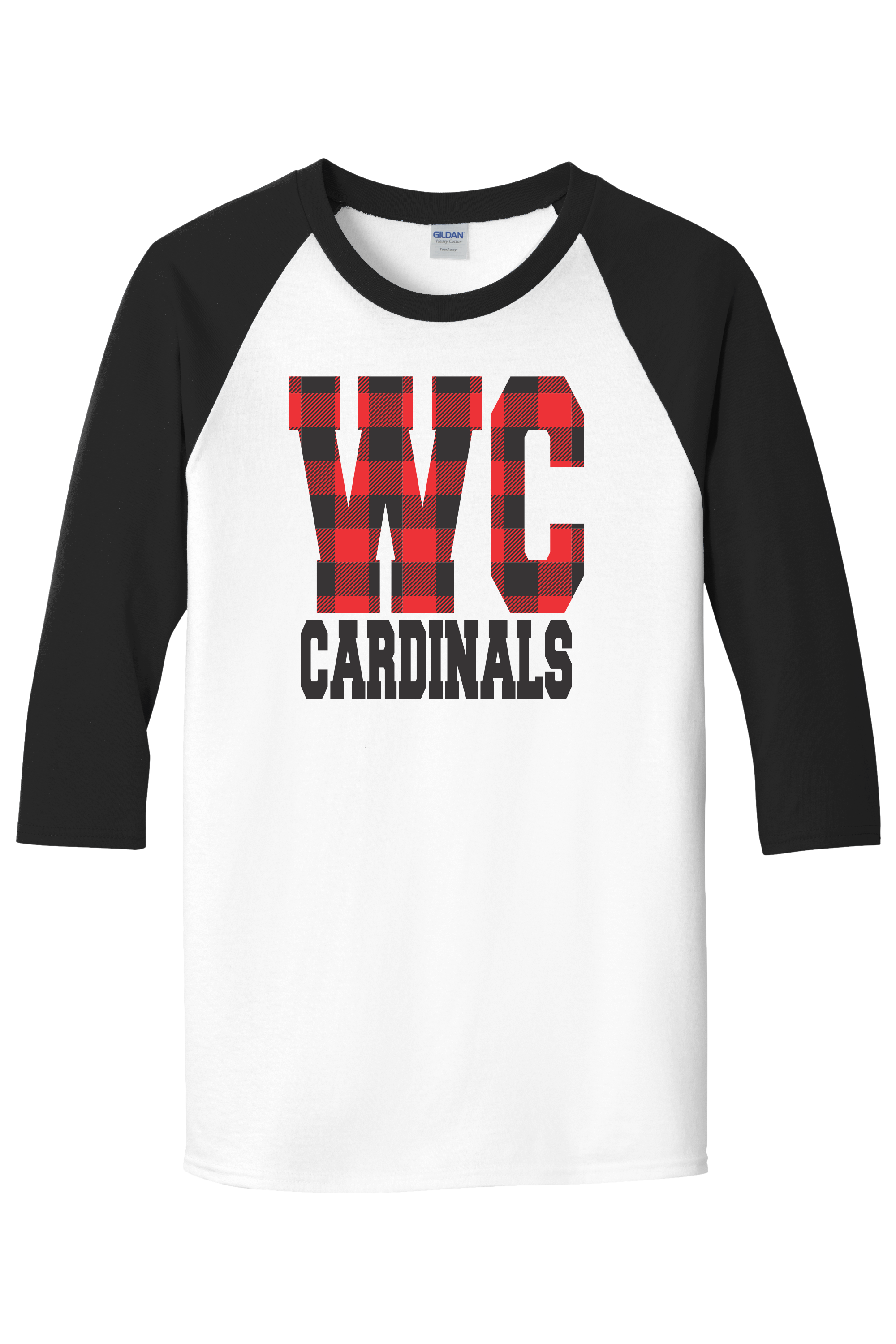 Washington Catholic Cardinals 3/4 Buffalo Plaid Raglan
