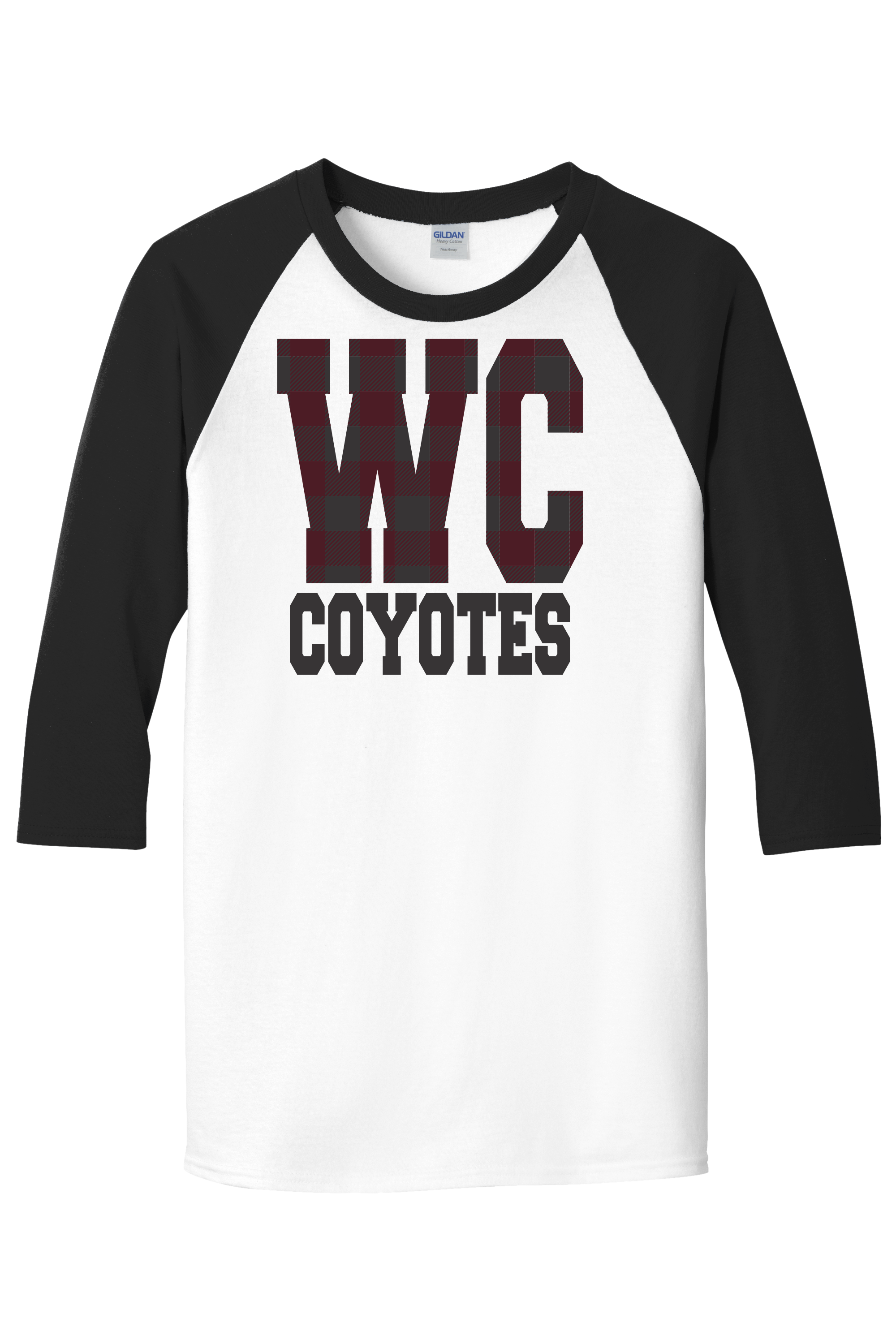 West Creek Coyotes 3/4 Buffalo Plaid Raglan